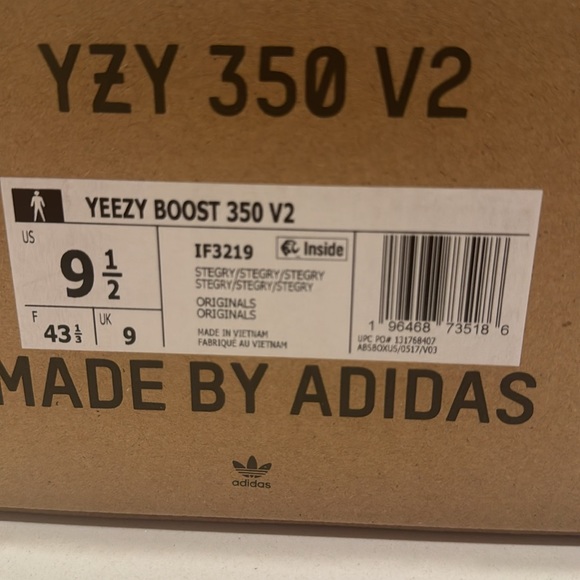 BRAND NIB Yeezy Boost 350 V2 in Steel Grey Sz 9.5 (Yzy by Adidas) - Picture 16 of 16
